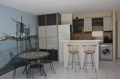 Cuisine ou kitchenette dans l'établissement Spacieux T2 Gd confort jardin et garage privatifs