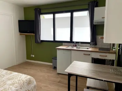 Cuisine ou kitchenette dans l'établissement Studio indépendant