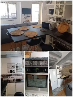 Cuisine ou kitchenette dans l'établissement Meublé de tourisme Petit Chail Saint Savinien