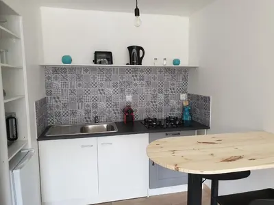Cuisine ou kitchenette dans l'établissement Studio indépendant