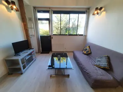 Télévision ou salle de divertissement dans l'établissement APPARTEMENT CENTRE VILLE AU CALME JARDIN et PARKING PUBLIC