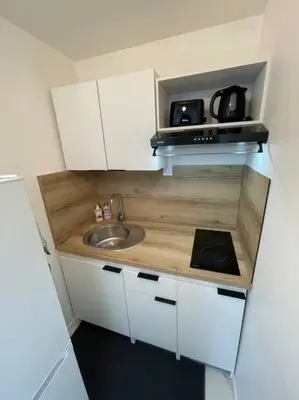 Cuisine ou kitchenette dans l'établissement Appartement vue sur la Charente