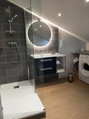 Salle de bains dans l'établissement La Maison d'Albert et Julia à 12 mn du Futuroscope