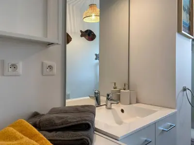 Salle de bains dans l'établissement Appt confort avec terrasse au calme à Fouras!