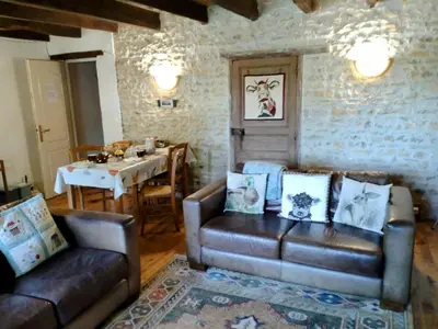 Coin salon dans l'établissement B&B Franglaise