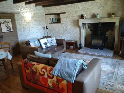 Coin salon dans l'établissement B&B Franglaise
