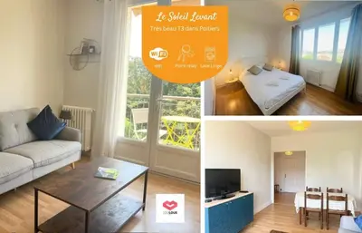 Un ou plusieurs lits dans un hébergement de l'établissement Le Soleil Levant - Beau T3 moderne et lumineux
