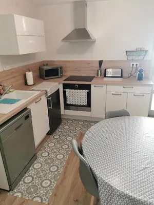 Cuisine ou kitchenette dans l'établissement Studio Climatisé 38m2 Poitiers proche Futuroscope