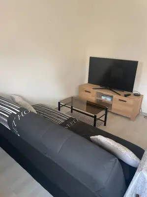 Télévision ou salle de divertissement dans l'établissement Charmant appartement avec parking privée