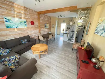 Cuisine ou kitchenette dans l'établissement Maison de plage