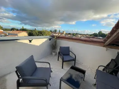 Balcon ou terrasse dans l'établissement Gîte 2 terrasses - 4 Pers - Plus Lit d'appoint-Draps et Serviettes Optionnels non prévu dans le prix affiché