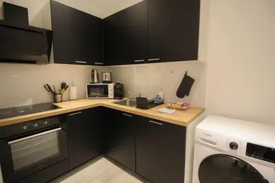 Cuisine ou kitchenette dans l'établissement la BD : joli T2 rénové /Wi-fi/centre-ville