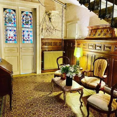 Coin salon dans l'établissement Maison spacieuse avec spa, Niort
