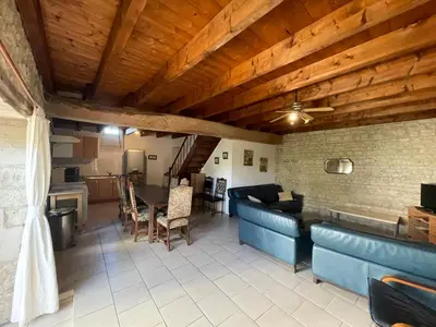Coin salon dans l'établissement Les Constellations, 8 gite complex, 53 people, marriage, birthday, etc