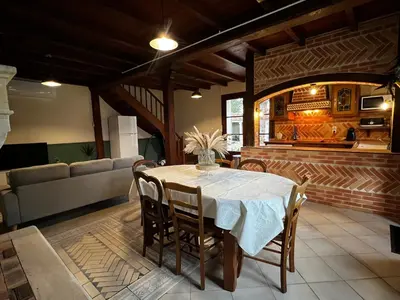 Cuisine ou kitchenette dans l'établissement Gîte Ebéon