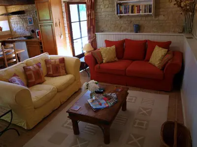 Coin salon dans l'établissement Le Manoir de La Foye