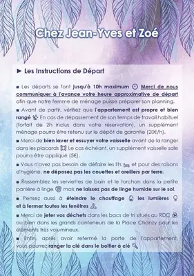 Plan de l'établissement Chez Jean-Yves et Zoé - LE CARPE DIEM - Au calme, Très propre, Proche parkings