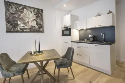 Cuisine ou kitchenette dans l'établissement Bel appartement à 2 pas du vieux port