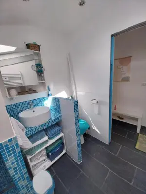 Salle de bains dans l'établissement Un air de campagne