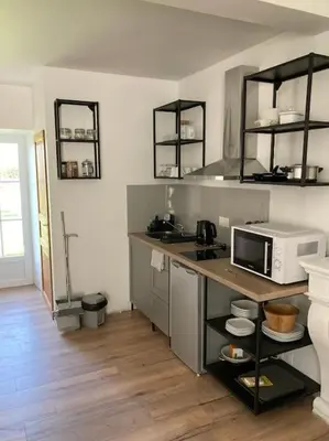 Cuisine ou kitchenette dans l'établissement The blue lotus gite and spa
