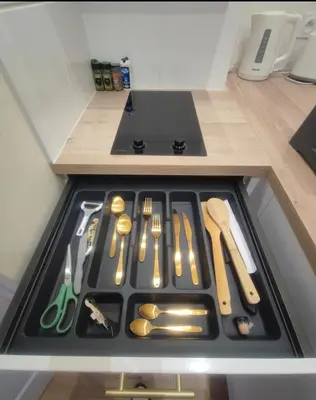 Cuisine ou kitchenette dans l'établissement La Green Room