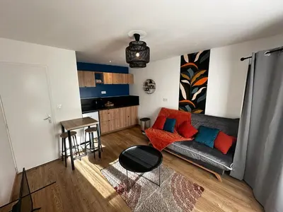 Cuisine ou kitchenette dans l'établissement Le Songe bleu - centre ville - netflix