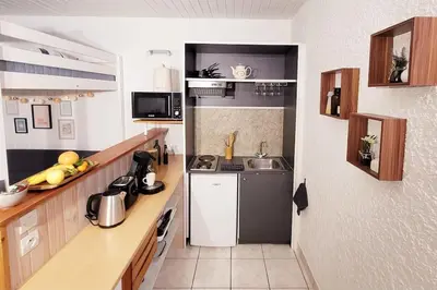 Cuisine ou kitchenette dans l'établissement Le Studio 360 Proche Futuroscope & Arena 1/4 Pers