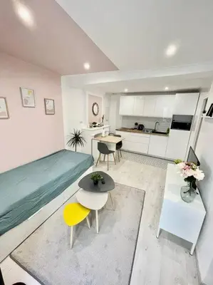 Cuisine ou kitchenette dans l'établissement Joli studio Cozy tout équipé Hyper Centre Saintes