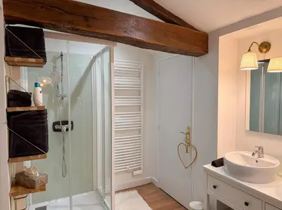 Salle de bains dans l'établissement Maison + parking privé au Cœur Angoulême 60m2