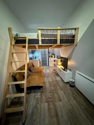 Un ou plusieurs lits dans un hébergement de l'établissement La Tiny : Adorable petit studio /parking gratuit.