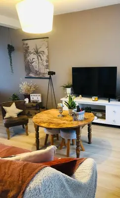 Télévision ou salle de divertissement dans l'établissement Maison paisible