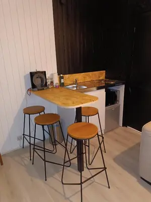 Cuisine ou kitchenette dans l'établissement LE GOOD TRIP studio à 3 min du Futuroscope