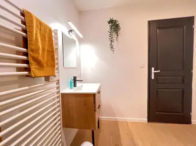 Salle de bains dans l'établissement LA FEUILLERAIE N1-Standingappart-Wifi-proche ville