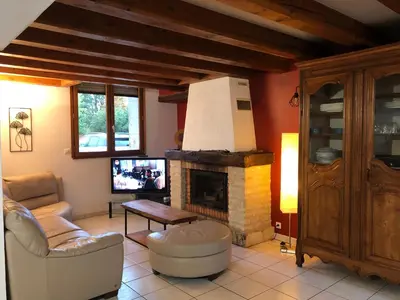 Coin salon dans l'établissement La Fermette Aux Lamas