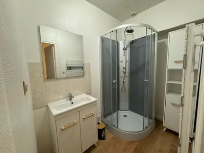 Salle de bains dans l'établissement Charmant & Proche Futuroscope