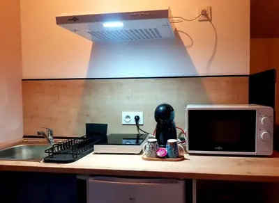 Cuisine ou kitchenette dans l'établissement Japan House : studio en bois Zen - Wifi - Parking gratuit