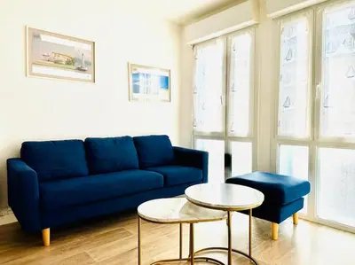 Coin salon dans l'établissement L'encre bleue - 800 mètres de la plage