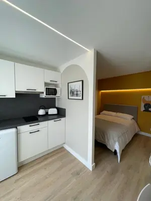 Cuisine ou kitchenette dans l'établissement Maison Meire Studios