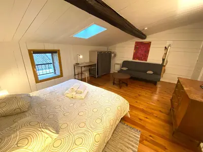 Un ou plusieurs lits dans un hébergement de l'établissement Le Clain de Vivonne, cosy appartement plein centre