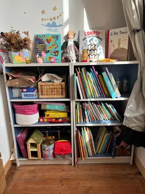 Bibliothèque dans la maison de vacances
