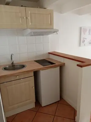 Cuisine ou kitchenette dans l'établissement Petite maison avec jardin