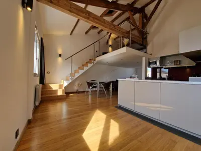 Cuisine ou kitchenette dans l'établissement Loft central 4 pers. Châtelaillon-Plage/Casino - FR-1-706-26