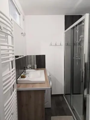 Salle de bains dans l'établissement Les Arcades, T2 en hypercentre