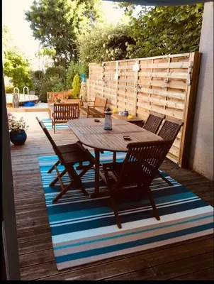 Balcon ou terrasse dans l'établissement Les trois îles O.Ré.A.