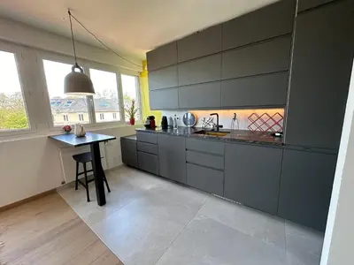 Cuisine ou kitchenette dans l'établissement Devant les grands chalutiers