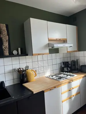 Cuisine ou kitchenette dans l'établissement Champs de mars Appartement 1 chambre proche centre ville, balcon et parking