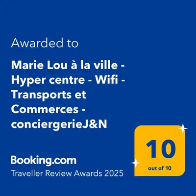 Certificat, récompense, panneau ou autre document affiché dans l'établissement Cocon Lumineux Centre, Gare 10min, Wifi , 4p