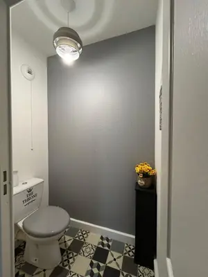 Salle de bains dans l'établissement Appartement cosy au calme avec jardin et parking