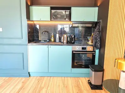 Cuisine ou kitchenette dans l'établissement Appartement cosy climatisé