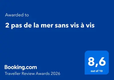 Certificat, récompense, panneau ou autre document affiché dans l'établissement 2 pas de la mer sans vis à vis